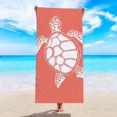 Sea Turtle Print Beach Towel Quick Drying Microfiber Towel