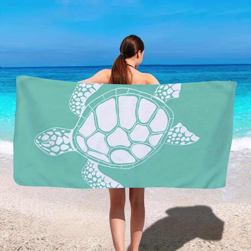 Sea Turtle Print Beach Towel Quick Drying Microfiber Towel