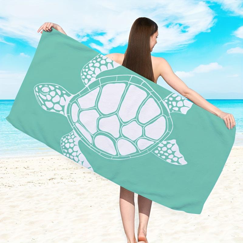 Sea Turtle Print Beach Towel Quick Drying Microfiber Towel