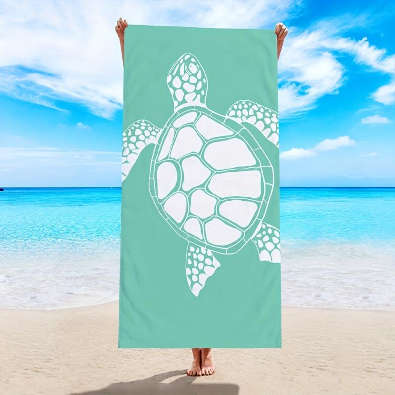 Sea Turtle Print Beach Towel Quick Drying Microfiber Towel