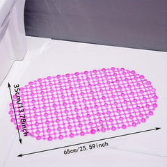 Oval Shower Carpet Anti-Slip Mat with Drain Holes