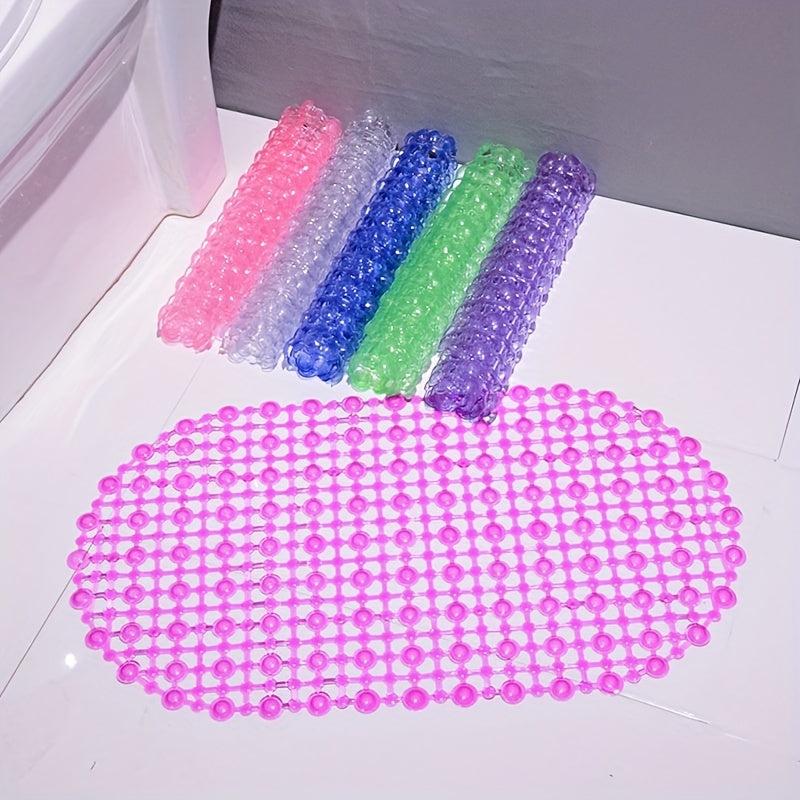 Oval Shower Carpet Anti-Slip Mat with Drain Holes