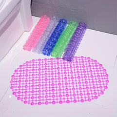 Oval Shower Carpet Anti-Slip Mat with Drain Holes