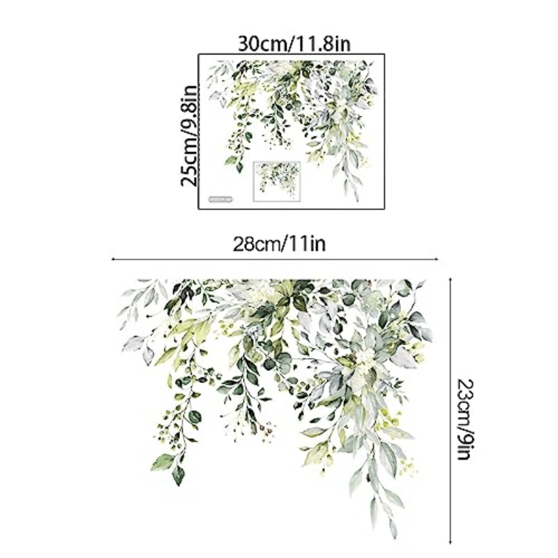 Plant Leaf Toilet Lid Decal Adhesive Tile Sticker Home Accessory