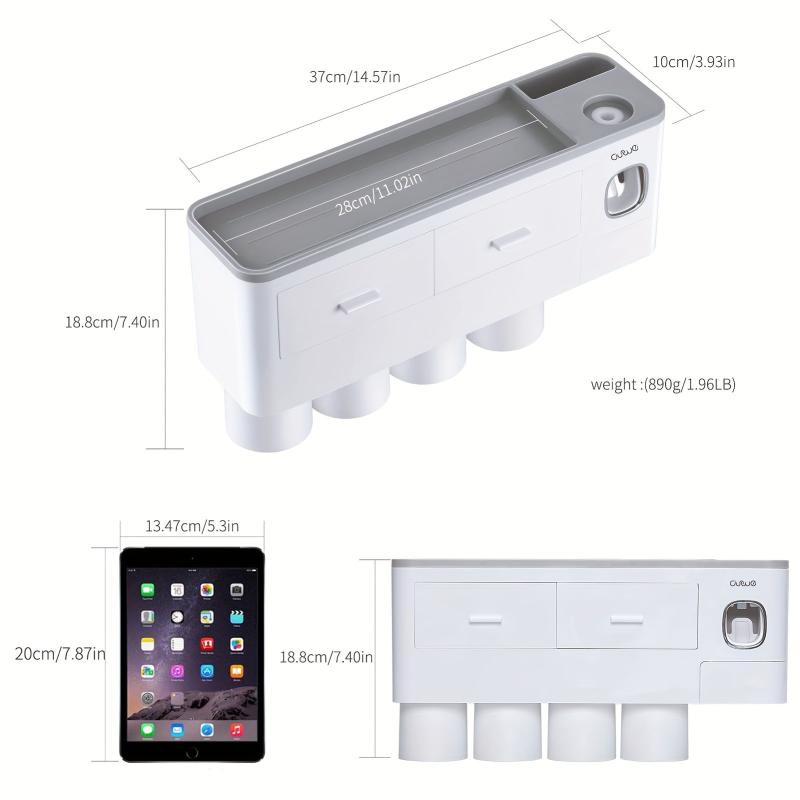 Toothbrush Holder Wall Mounted with Cups Dispenser
