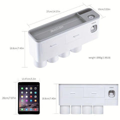 Toothbrush Holder Wall Mounted with Cups Dispenser