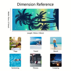 Microfiber Beach Towel Quick Drying Coconut Tree Print Towel 149x86 cm