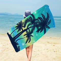 Microfiber Beach Towel Quick Drying Coconut Tree Print Towel 149x86 cm
