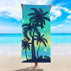 Microfiber Beach Towel Quick Drying Coconut Tree Print Towel 149x86 cm