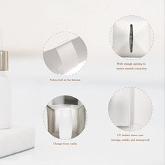 Modern PU Leather Tissue Box Cover for Bathroom Car Office, Square Holder