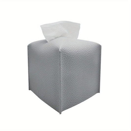 Modern PU Leather Tissue Box Cover for Bathroom Car Office, Square Holder