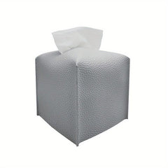 Modern PU Leather Tissue Box Cover for Bathroom Car Office, Square Holder