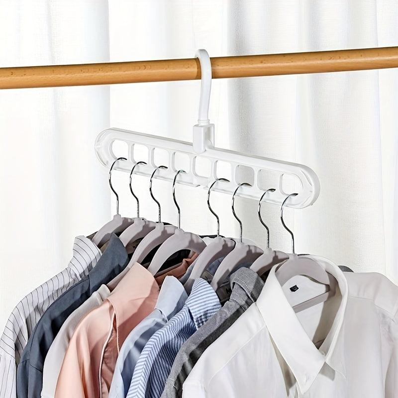 Foldable 9-Hole Hanger for Clothes & Accessories - Easy Storage & Organization