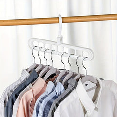 Foldable 9-Hole Hanger for Clothes & Accessories - Easy Storage & Organization