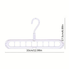 Foldable 9-Hole Hanger for Clothes & Accessories - Easy Storage & Organization