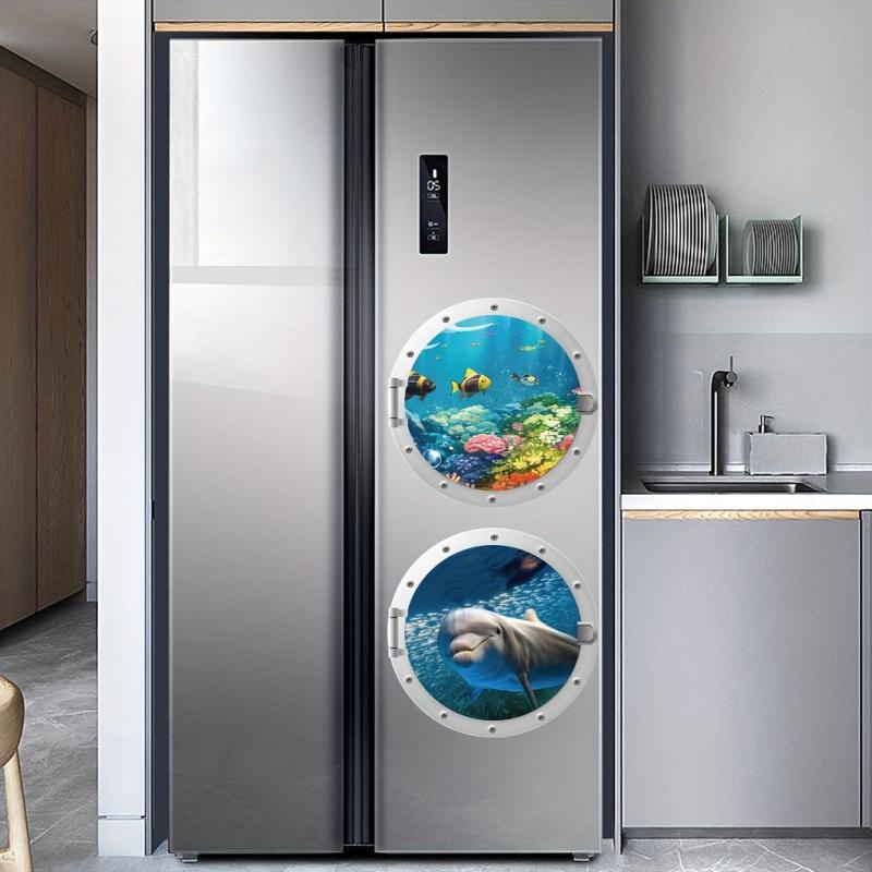 3pcs Ocean Animal Bathtub Sticker Self-adhesive Removable Wall Decals