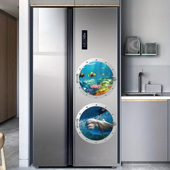 3pcs Ocean Animal Bathtub Sticker Self-adhesive Removable Wall Decals