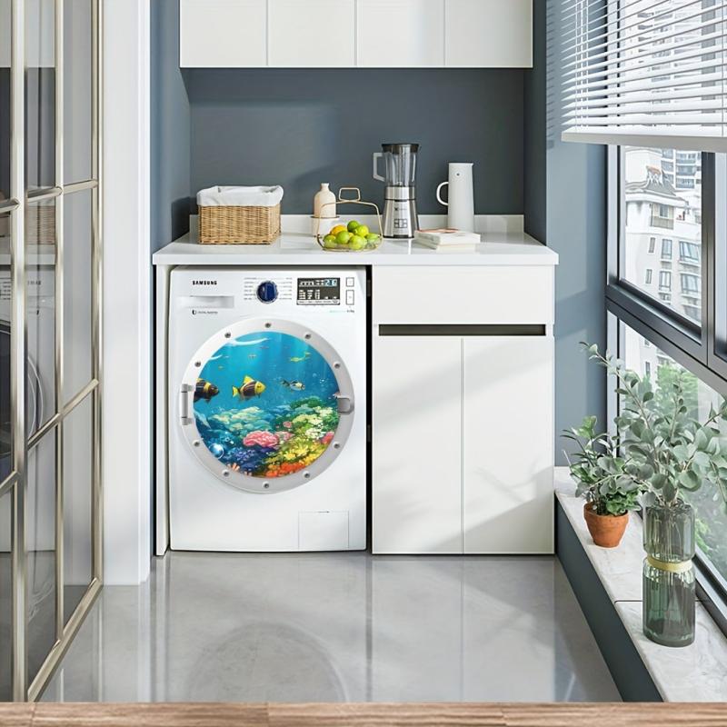 3pcs Ocean Animal Bathtub Sticker Self-adhesive Removable Wall Decals