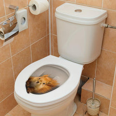 3D Squirrel Toilet Lid Decal Wall Sticker for Bathroom