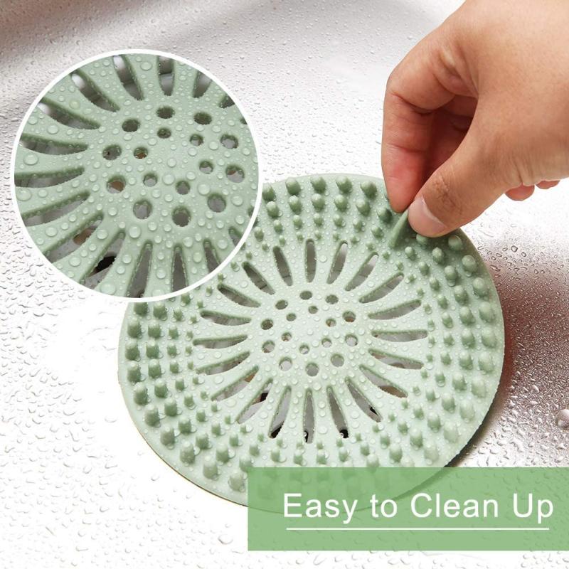 5pcs Silicone Hair Stopper Shower Drain Covers Easy to Install