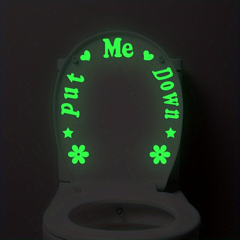 Funny Toilet Seat Sticker: Fluorescent Vinyl Decal