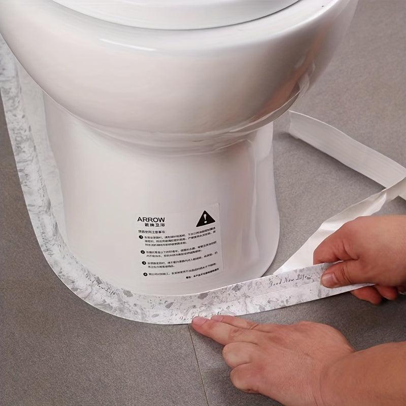 Waterproof Marble Pattern Seam Stickers Self Adhesive Anti Mildew Toilet Sticker