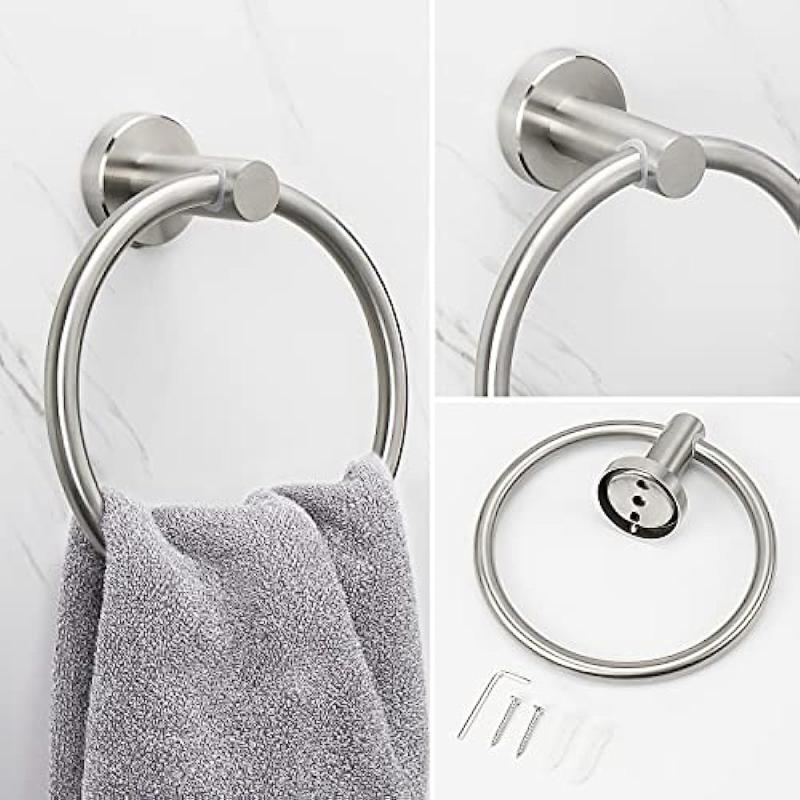 Modern Stainless Steel Bath Towel Ring for Bathroom Decor