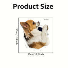 3D Puppy Toilet Sticker Ripped Hole Pattern Decal Self Adhesive