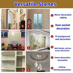 3D PVC Self-adhesive Mirror Frame TV Wall Door Decor