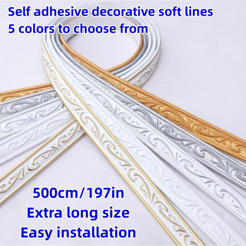 3D PVC Self-adhesive Mirror Frame TV Wall Door Decor