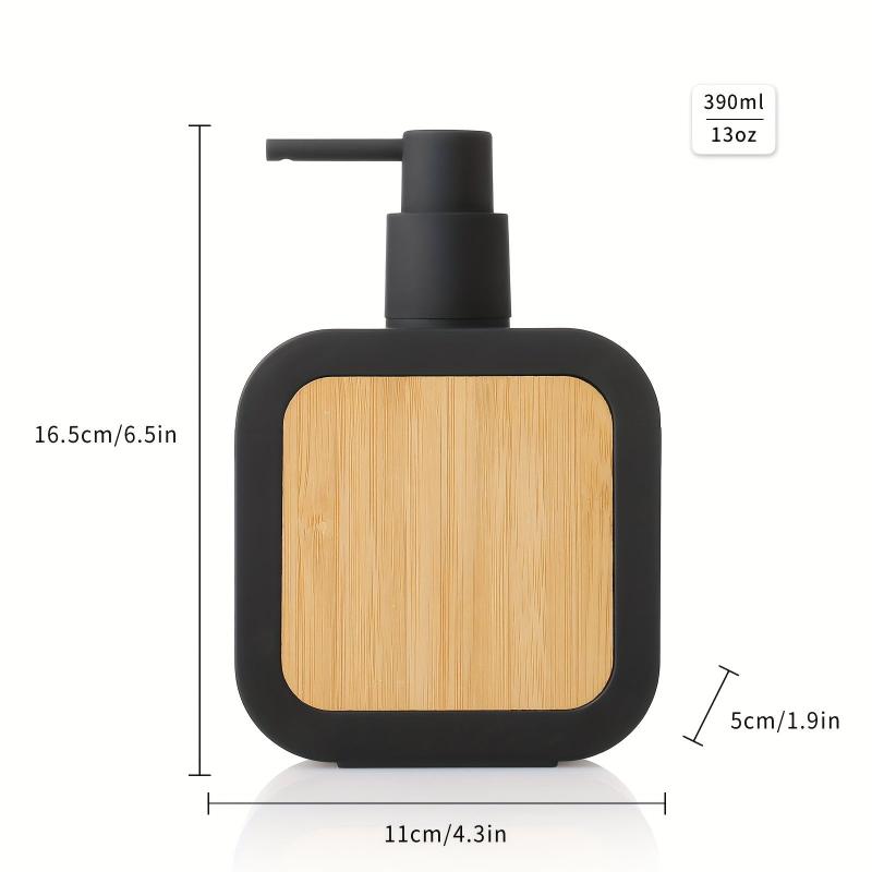Frosted Bamboo Soap Dispenser Countertop Lotion Bottle with Pump