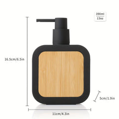 Frosted Bamboo Soap Dispenser Countertop Lotion Bottle with Pump