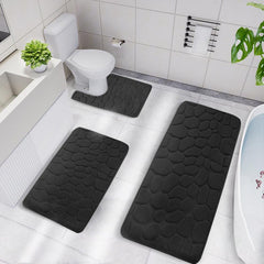 3pc Memory Foam Bathroom Mats Set Non Slip Soft Bath Rug Toilet U Shape Mat