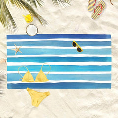 Striped Beach Towel Microfiber Lightweight & Absorbent