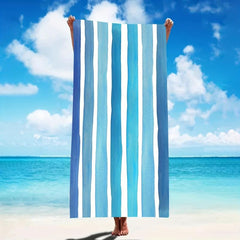 Striped Beach Towel Microfiber Lightweight & Absorbent