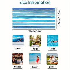 Striped Beach Towel Microfiber Lightweight & Absorbent