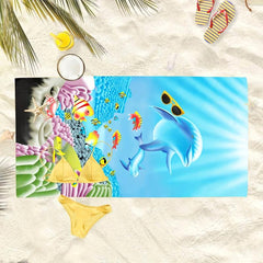 Dolphin Beach Towel Large Microfiber Absorbent Lightweight Towel