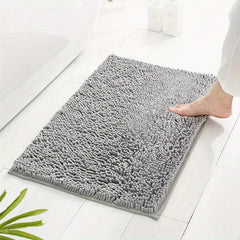 2pcs Chenille Bathroom Floor Mats Set Soft Shaggy Bath Rug Non Slip Bath Mat