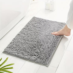 2pcs Chenille Bathroom Floor Mats Set Soft Shaggy Bath Rug Non Slip Bath Mat