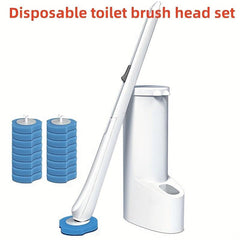 Disposable Toilet Brush Set with Replaceable Brush Heads