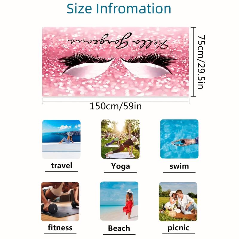 Colorful Eyelashes XL Beach Towel Lightweight Quick Dry Water Absorbent
