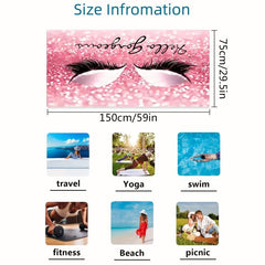 Colorful Eyelashes XL Beach Towel Lightweight Quick Dry Water Absorbent