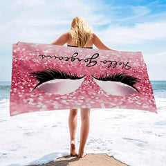 Colorful Eyelashes XL Beach Towel Lightweight Quick Dry Water Absorbent