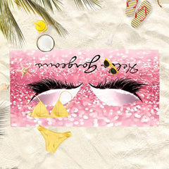 Colorful Eyelashes XL Beach Towel Lightweight Quick Dry Water Absorbent