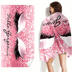 Colorful Eyelashes XL Beach Towel Lightweight Quick Dry Water Absorbent