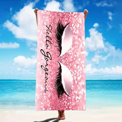 Colorful Eyelashes XL Beach Towel Lightweight Quick Dry Water Absorbent