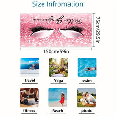 Colorful Eyelashes XL Beach Towel Lightweight Quick Dry Water Absorbent