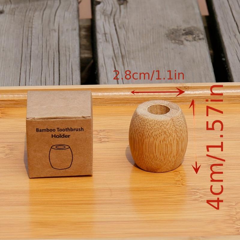 Bamboo Toothbrush Holder Wooden Bathroom Stand Rustic Wooden Makeup Brush Pen
