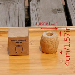 Bamboo Toothbrush Holder Wooden Bathroom Stand Rustic Wooden Makeup Brush Pen