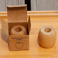 Bamboo Toothbrush Holder Wooden Bathroom Stand Rustic Wooden Makeup Brush Pen